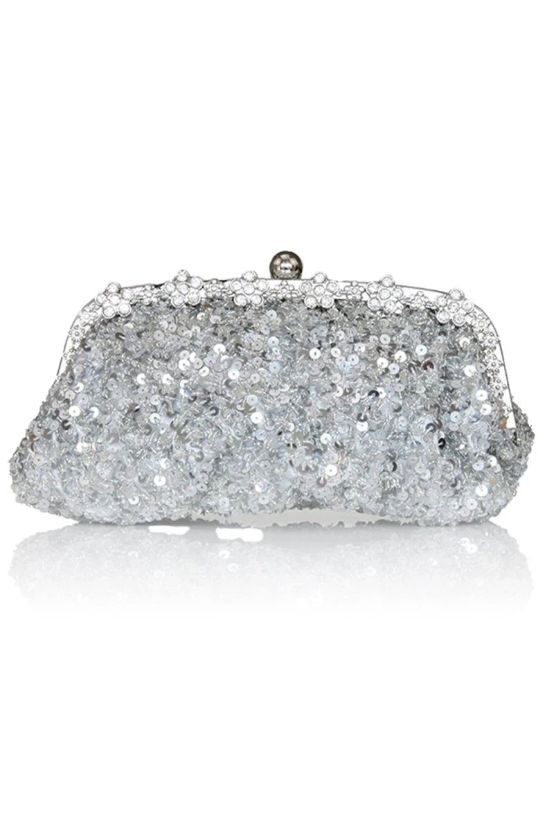 Sequin With Crystal Rhinestone Chain Shoulder Bags