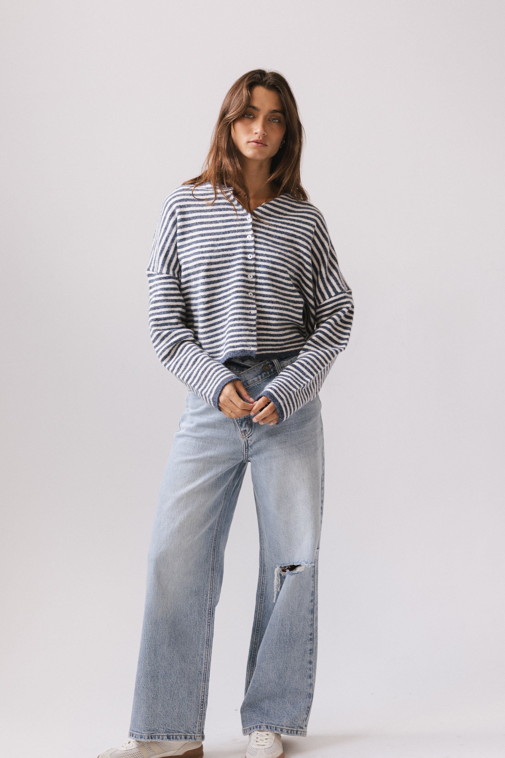 Lyla Crossover Wide Leg Jeans