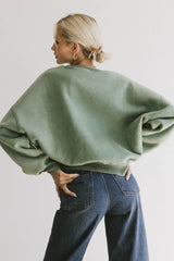 Reversible Sherpa Sweatshirt in Green FINAL SALE