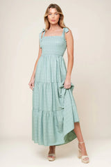 OCEAN BREEZES DUSTY TEAL MAXI DRESS