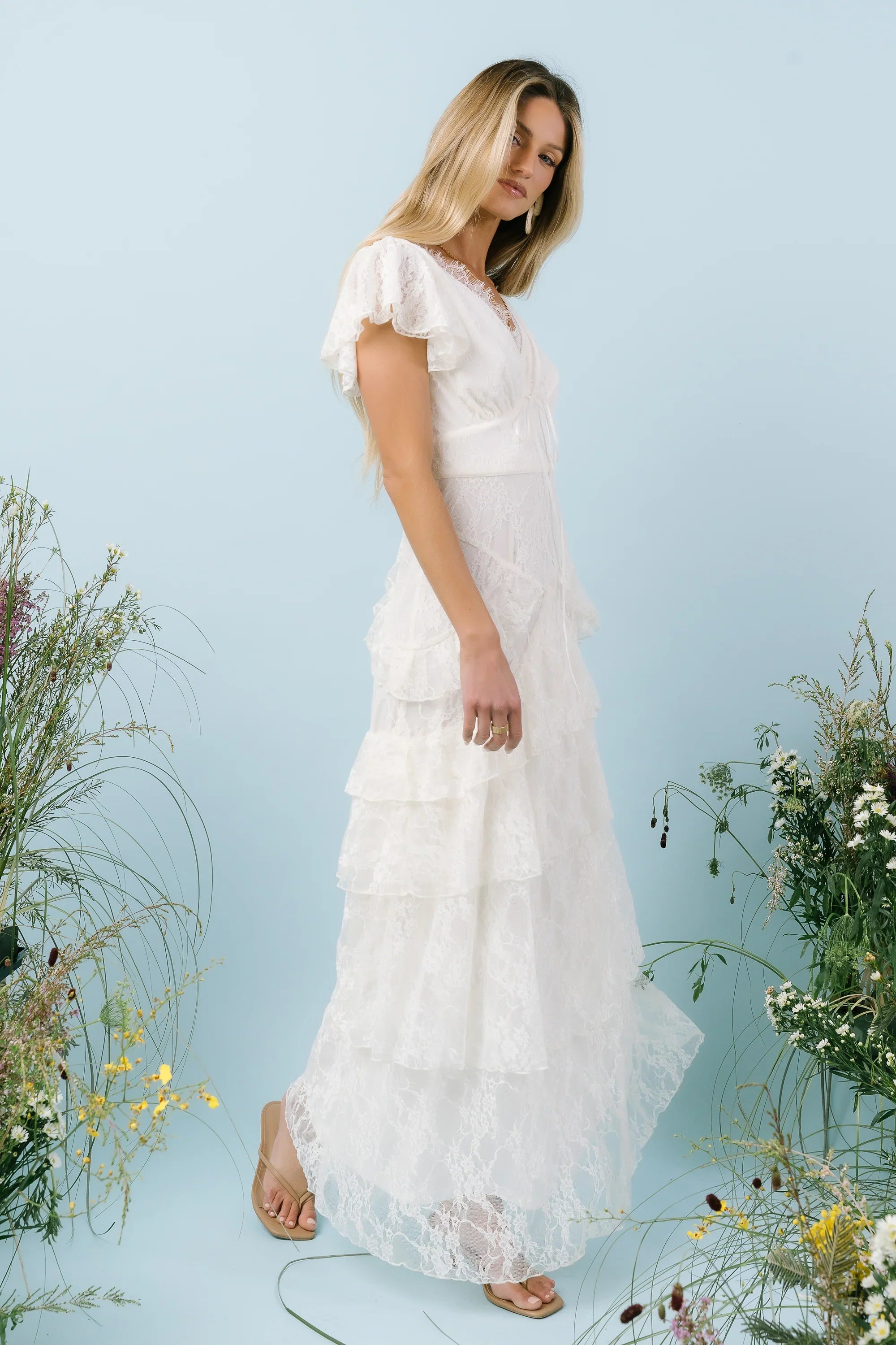 Tracie Lace Maxi Dress in Ivory