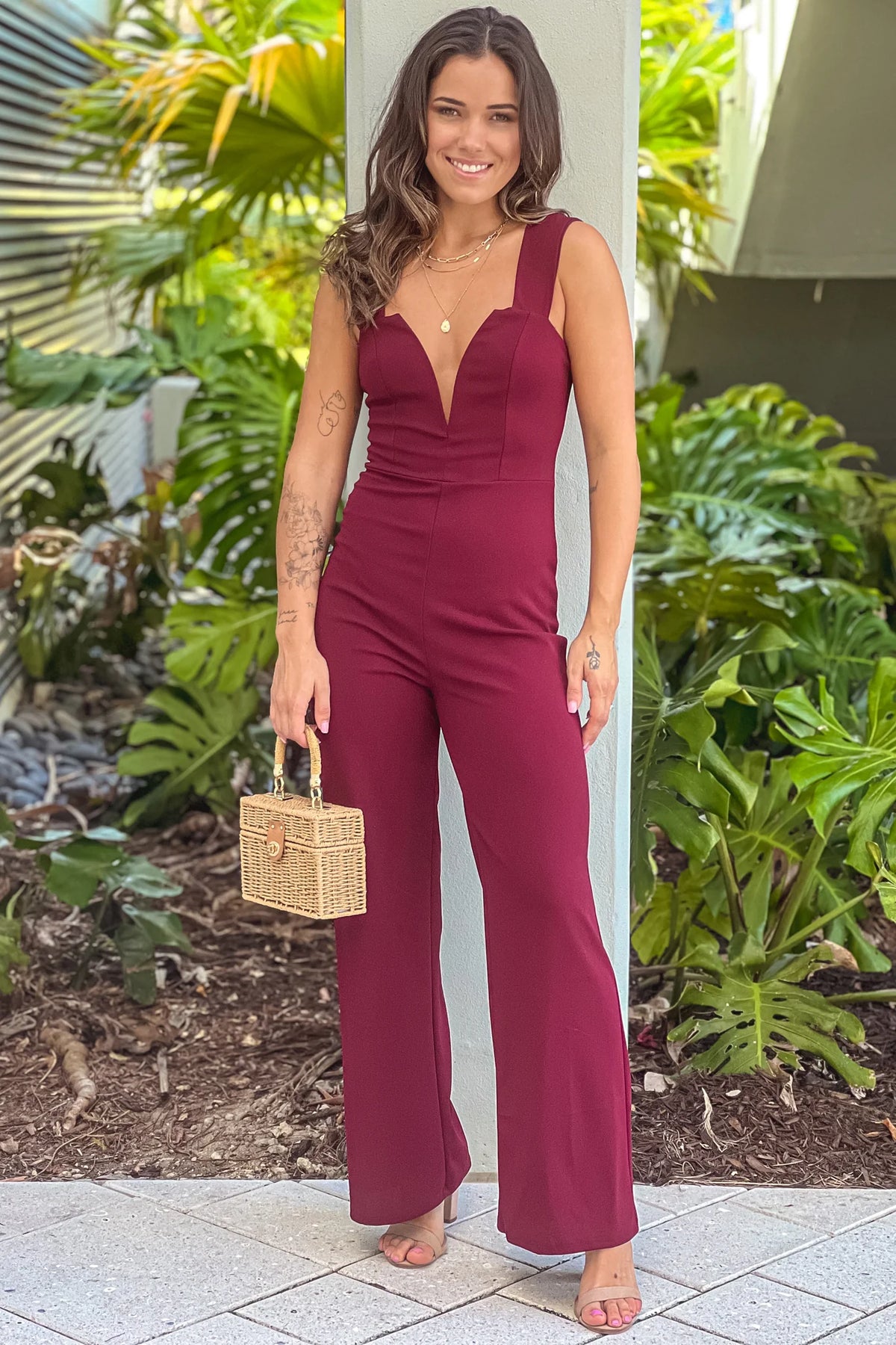 Port Sleeveless V Neck Jumpsuit
