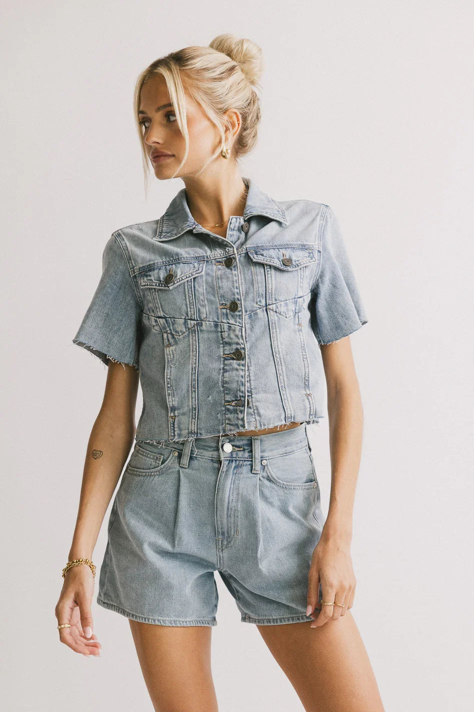 Carmie Light Wash Denim Top FINAL SALE
