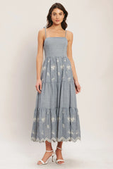SALT AIR STRIPE INDIGO MIDI DRESS