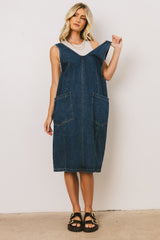 Camry Overall Dress in Dark Wash FINAL SALE