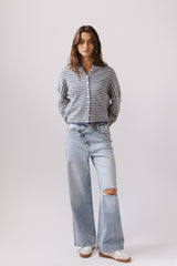 Lyla Crossover Wide Leg Jeans