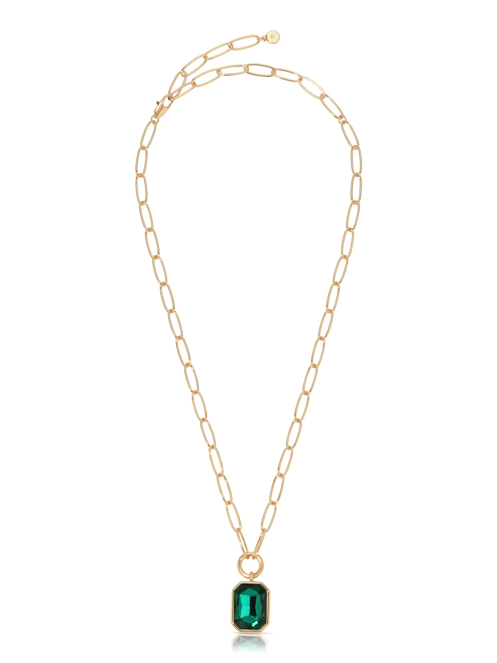 Deco Crystal Pendant Necklace