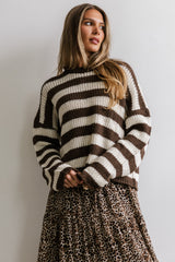 Beckam Striped Sweater in Mocha