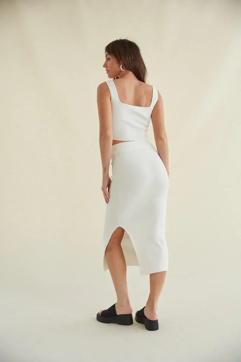 Jacqueline High Rise Knit Midi Skirt