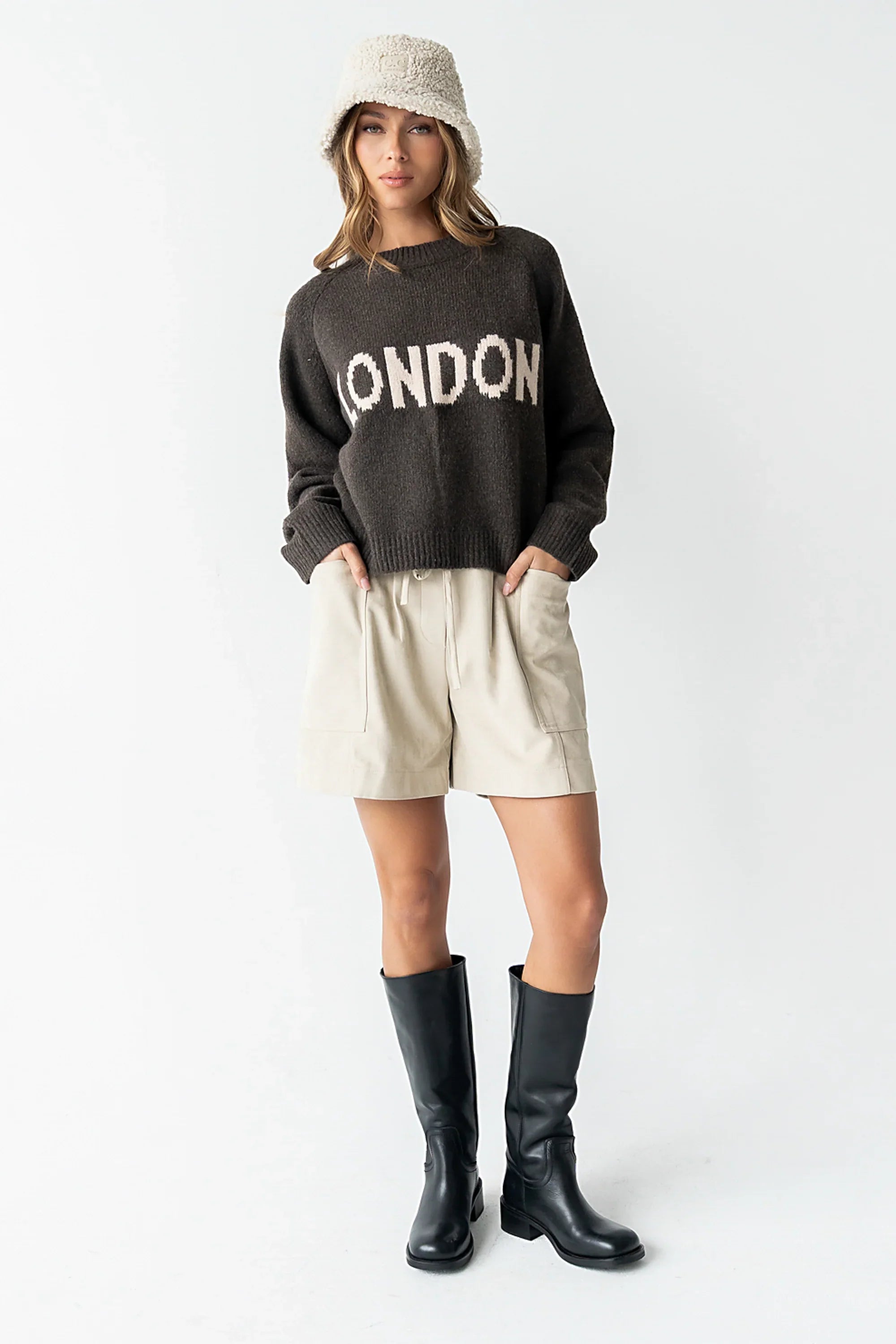Suzie Graphic Sweater in Brown FINAL SALE