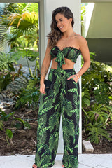 Multi Printed Smoked Top And Pants Set