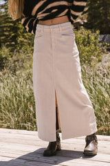 Sambria Corduroy Skirt in Khaki FINAL SALE