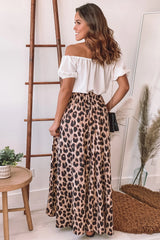 White And Leopard High Low Dress