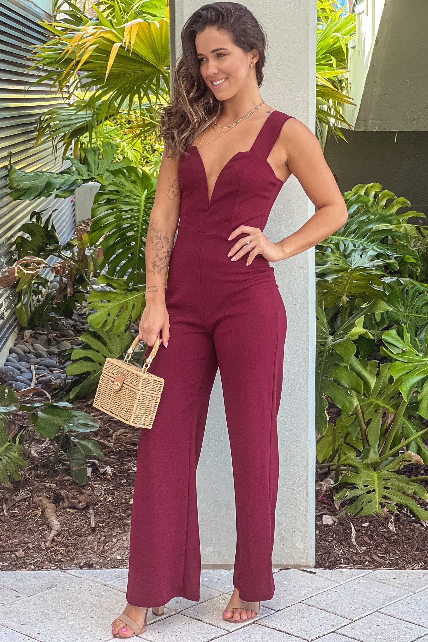Port Sleeveless V Neck Jumpsuit
