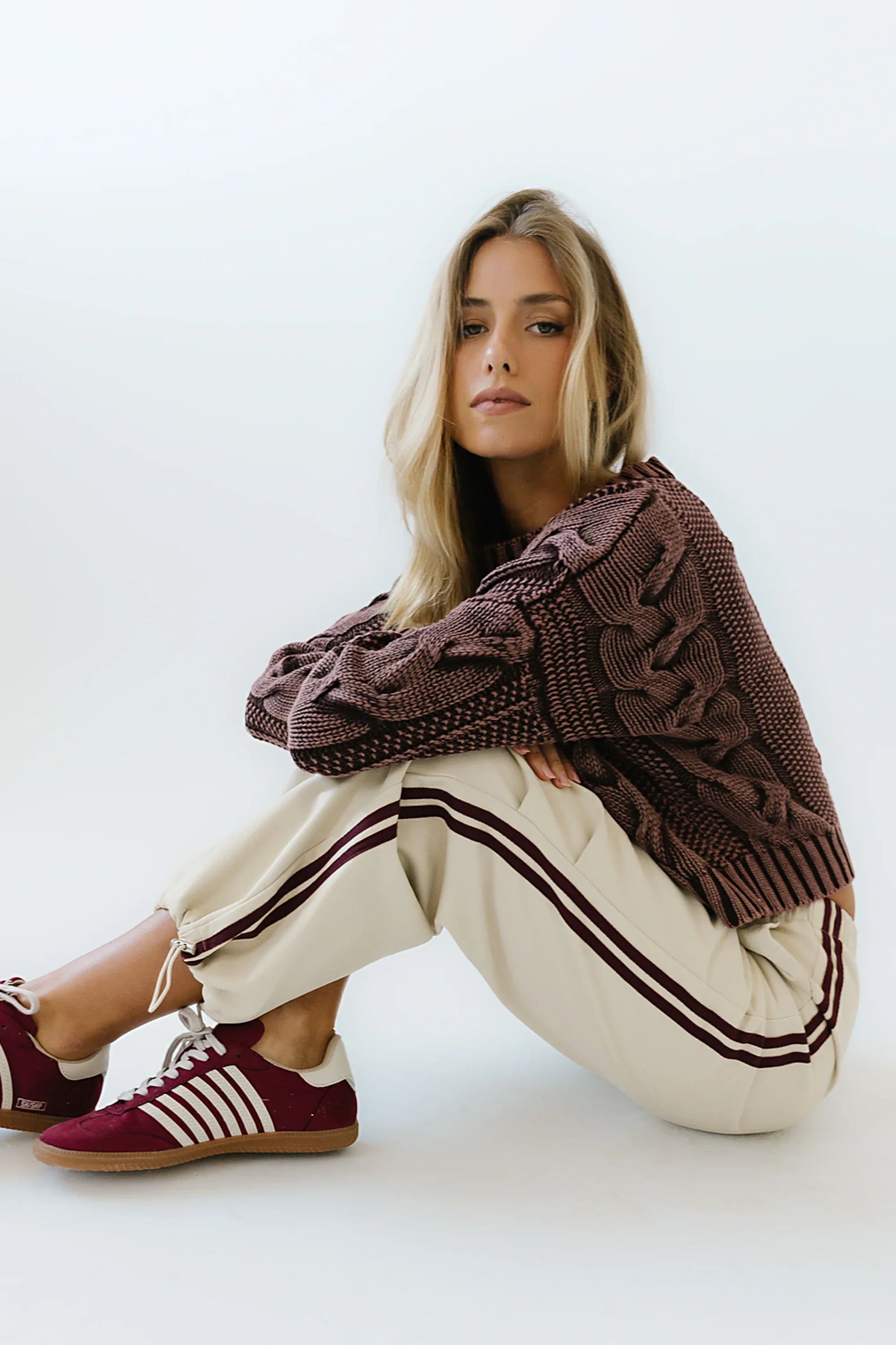 Josephine Knit Sweater in Red Brown FINAL SALE