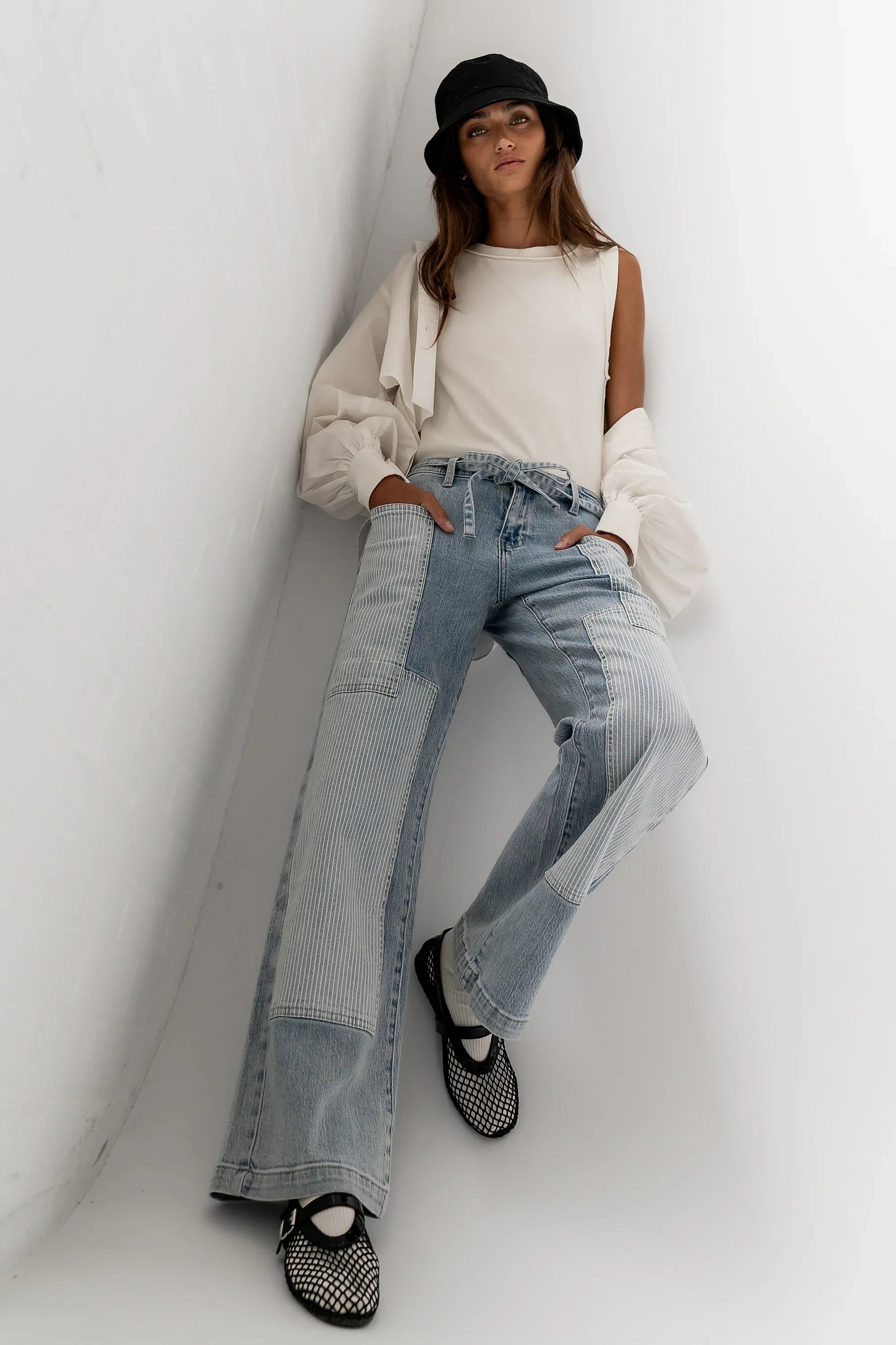 Alice Patchwork Wide Leg Jeans FINAL SALE