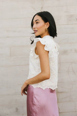 Fia Embroidered Blouse in Cream FINAL SALE