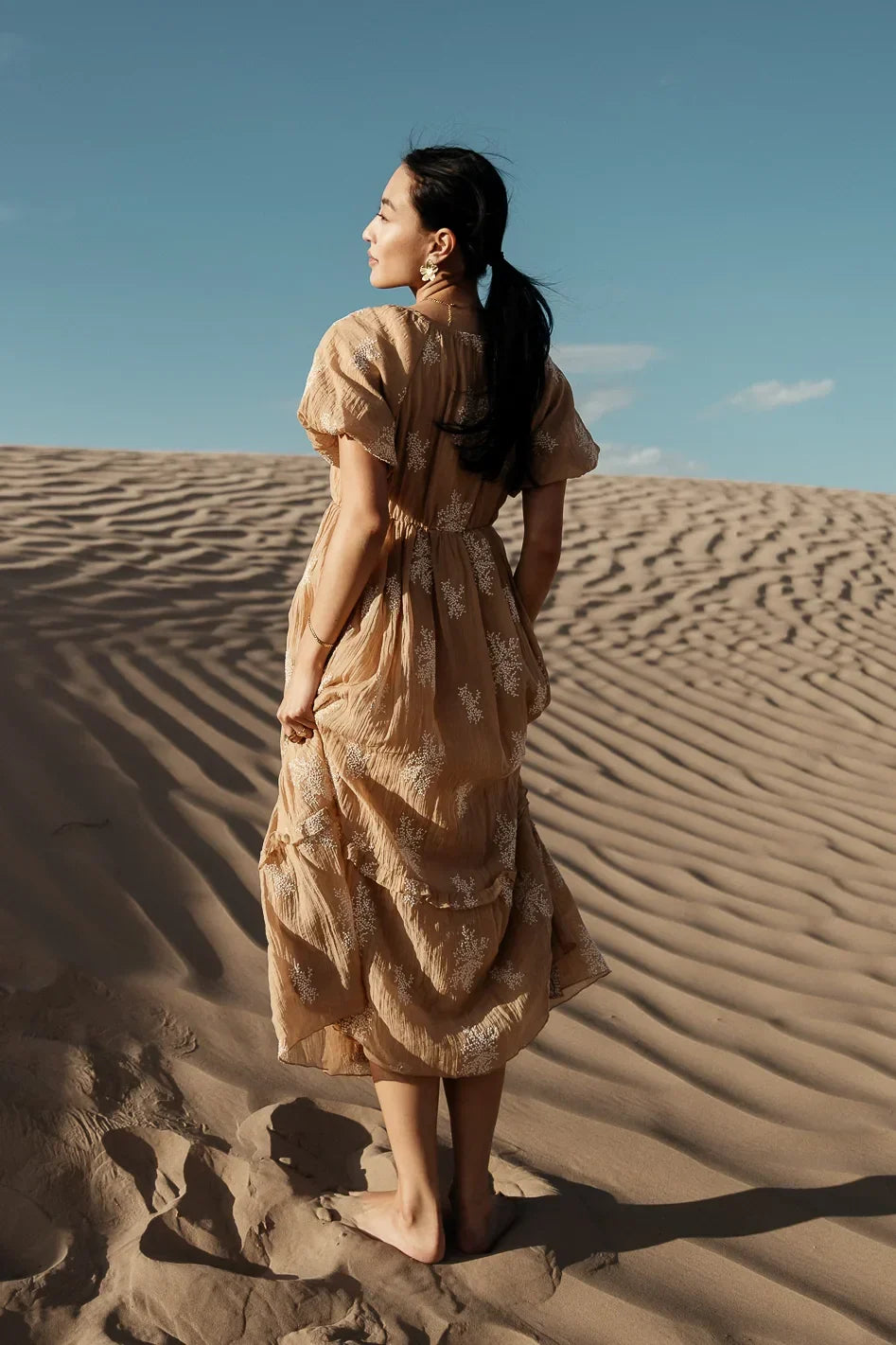 Fool For You Midi Dress in Camel FINAL SALE