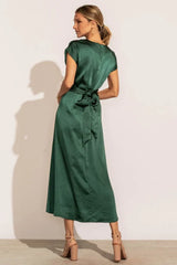 Rosalind Midi Dress in Emerald FINAL SALE