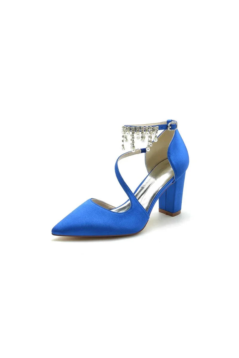 Pearl Tassel Block Heel Sandals