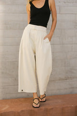 Elke Button Slacks in Natural FINAL SALE