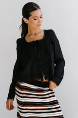 Taylor Sheer Blouse in Black FINAL SALE