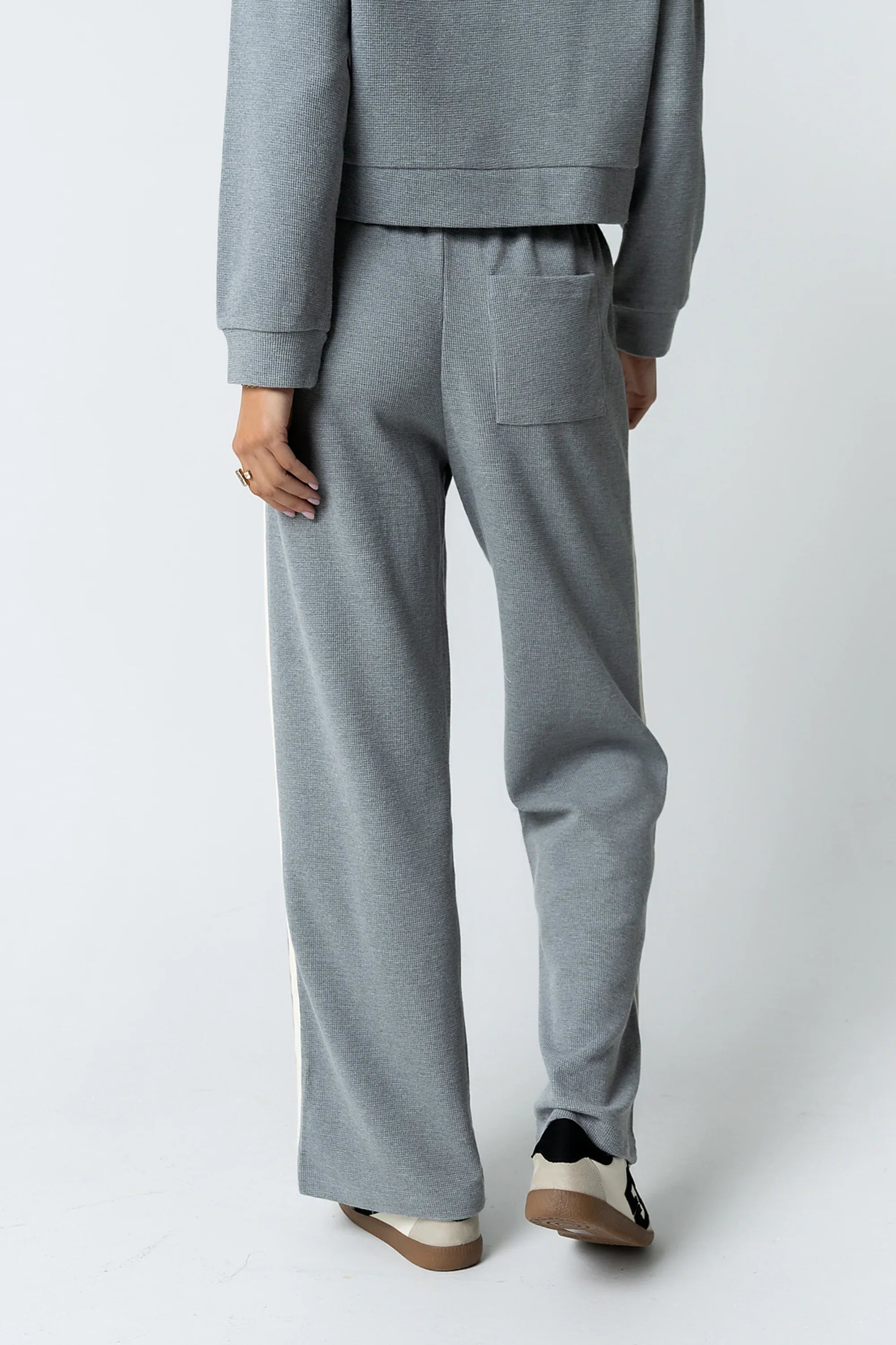 Kourtney Waffle Knit Pants in Grey