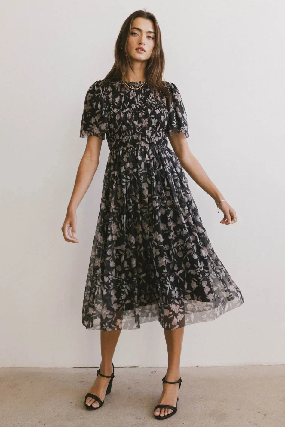 Sofia Midi Dress in Black FINAL SALE