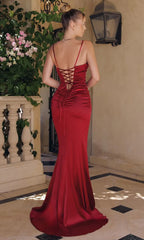 PAIGE GOWN FITTED SATIN DRESS