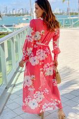 Coral Floral High Low Dress