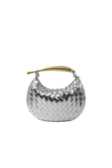 Womens Woven Dumpling Clutch Bag