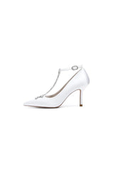 Party Pointed Toe Crystal Strap High Heels Shoes