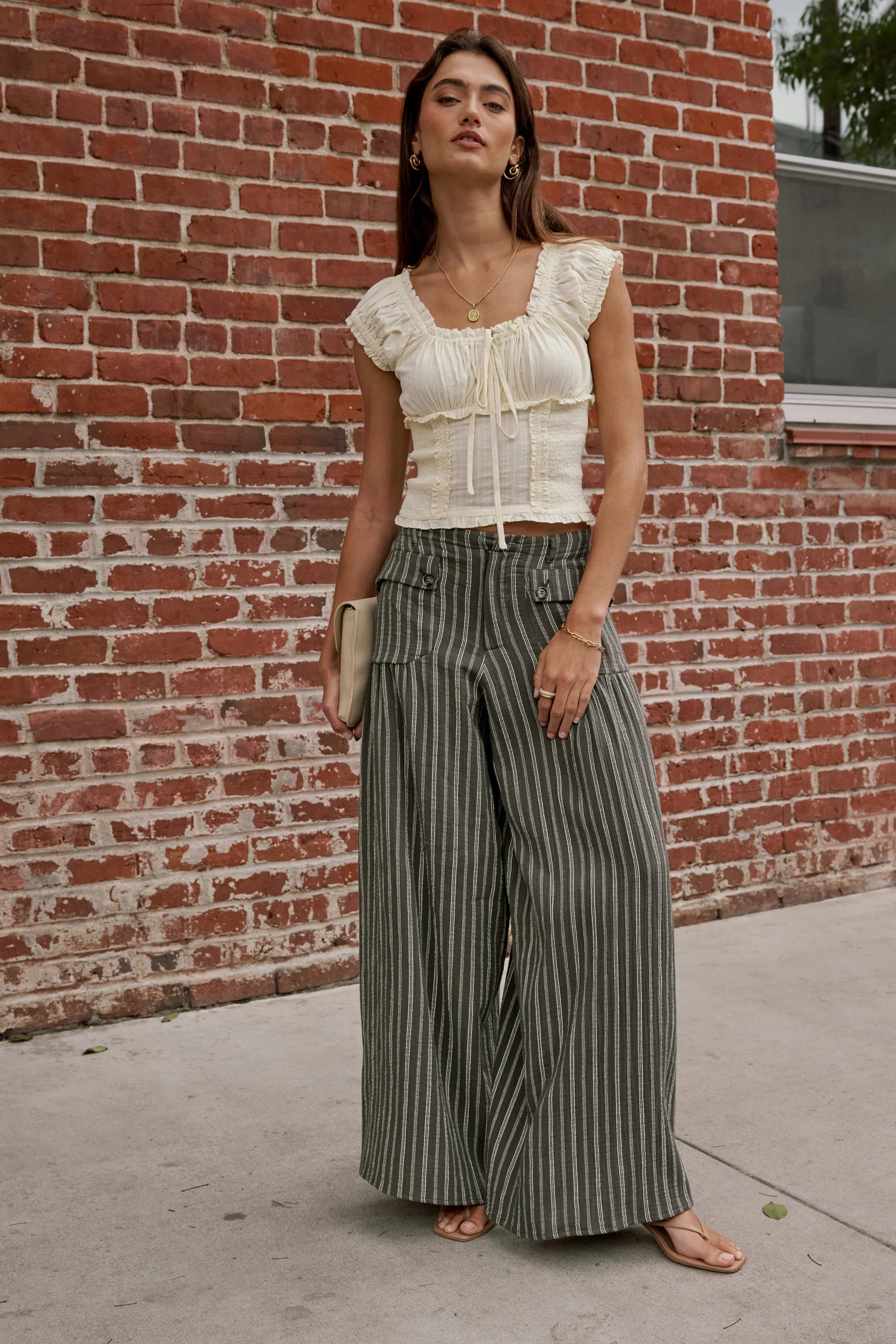 Taylor Ruffle Blouse in Natural FINAL SALE