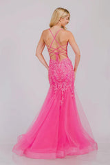 Hera Gown Pink Tulle Floral Lace Mermaid Dress