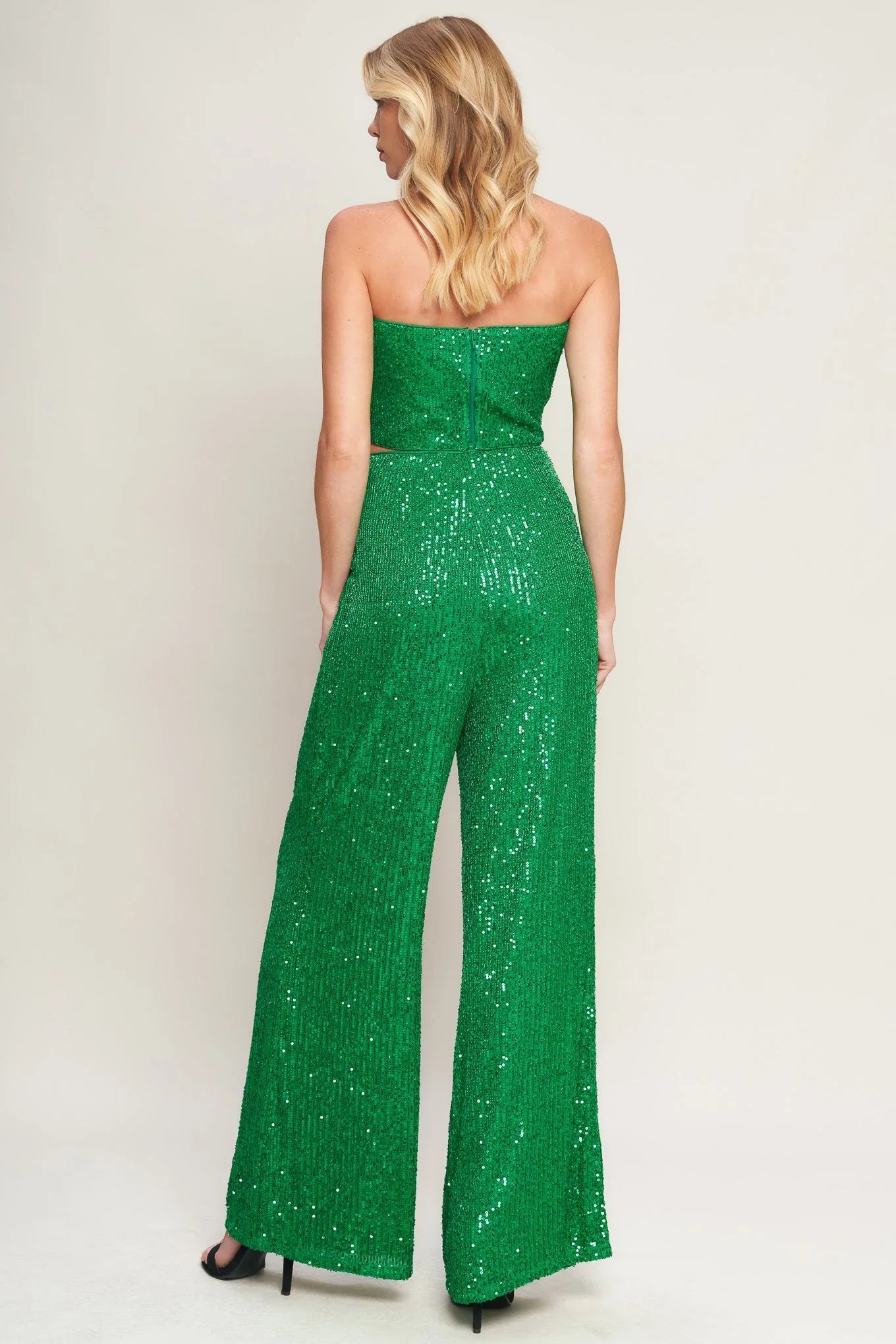 CHARMING COMPOSURE SEQUIN CROP TOP PANT SET FINAL SALE
