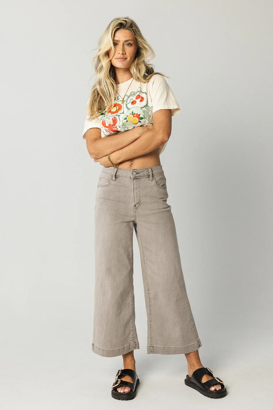 Oliver Extra Wide Leg Jeans in Gray FINAL SALE