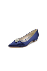 Cocktail Pointed Toe Flats With Crystal