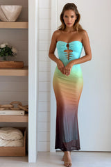 Mint Gradient Cut Out Mermaid Maxi Dress
