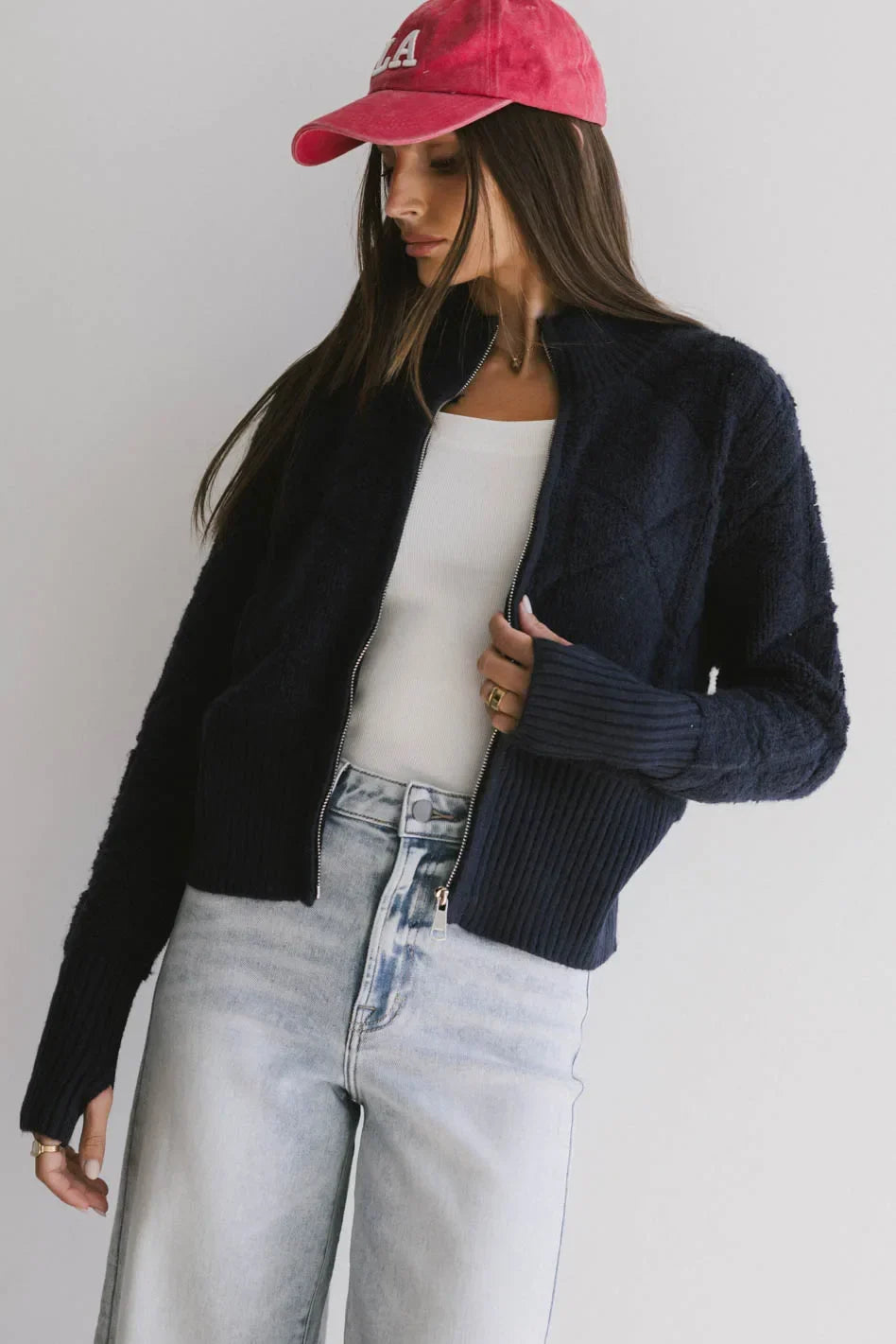 Sheena Quilted Jacket in Navy FINAL SALE