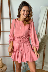 Terra Cotta Romper With 3 4 Sleeves