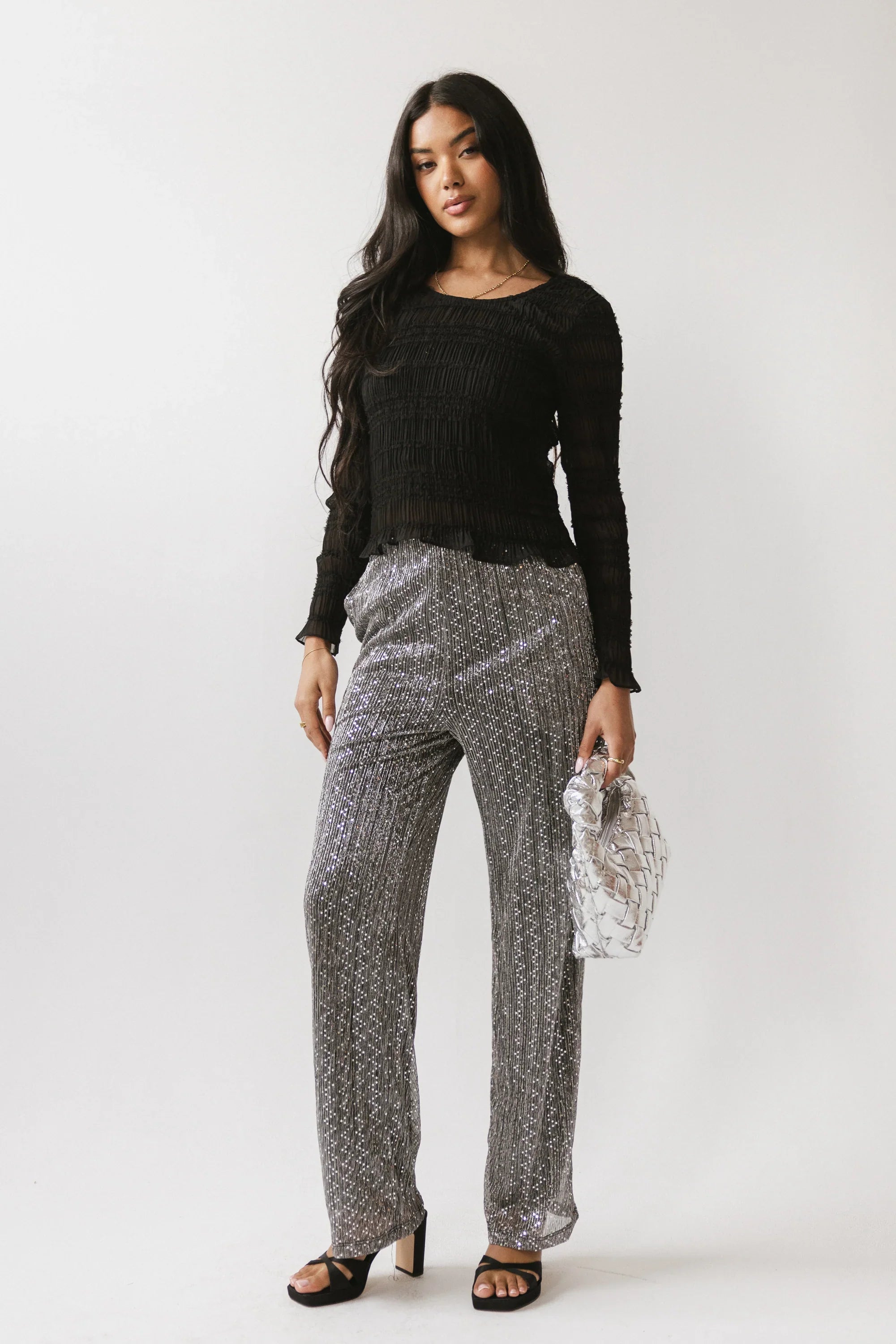 Opie Smocked Top in Black FINAL SALE