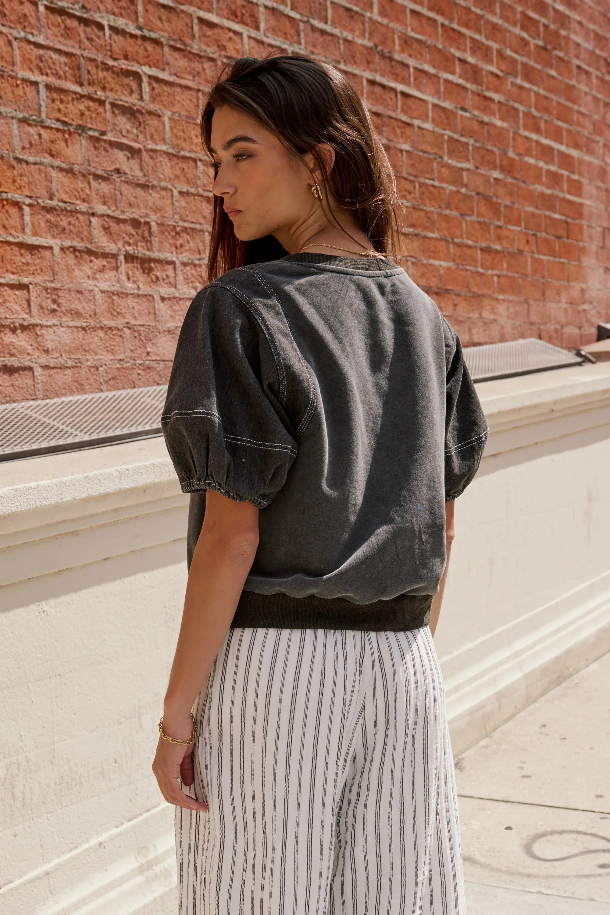 Rory Contrast Top in Black FINAL SALE