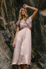 Rosalind Midi Dress in Mauve FINAL SALE
