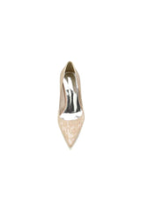 Pointed Toe Lace Pattern Stiletto Heels