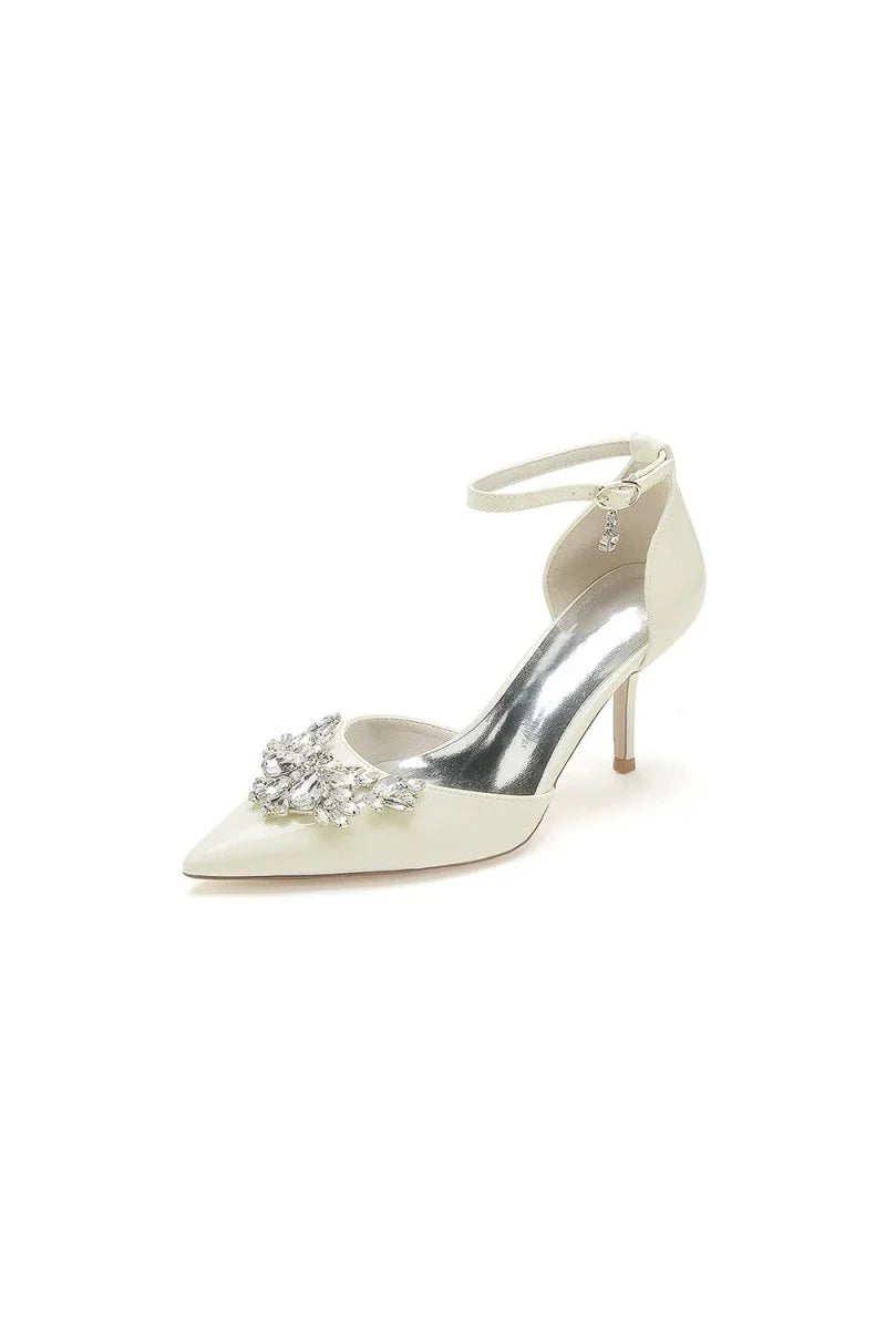 Black Elegant High Heels with Crystal Embellishment