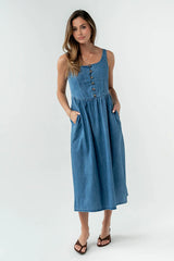 Jacklyn Denim Midi Dress