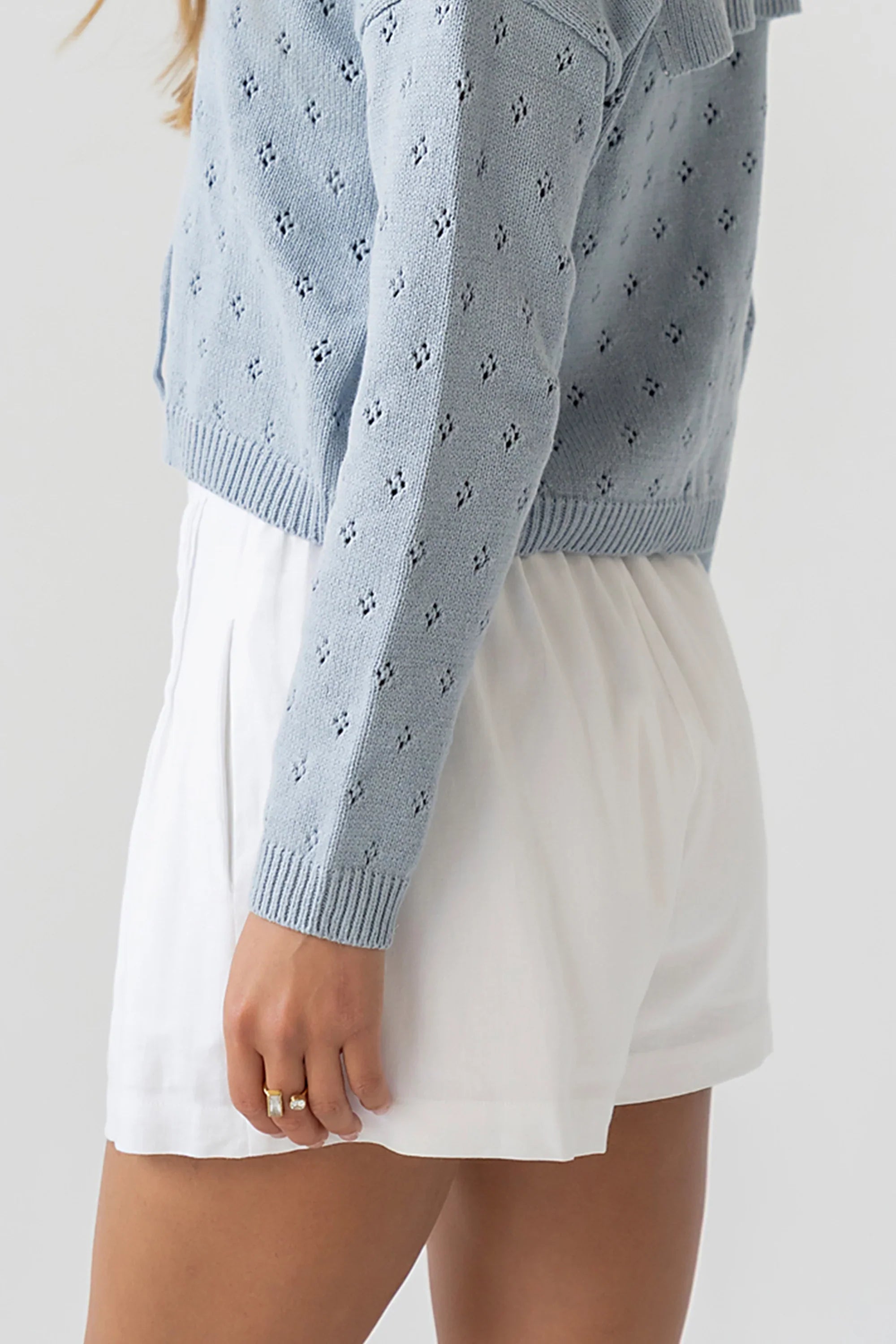 Jenny Pleated Shorts in Ivory
