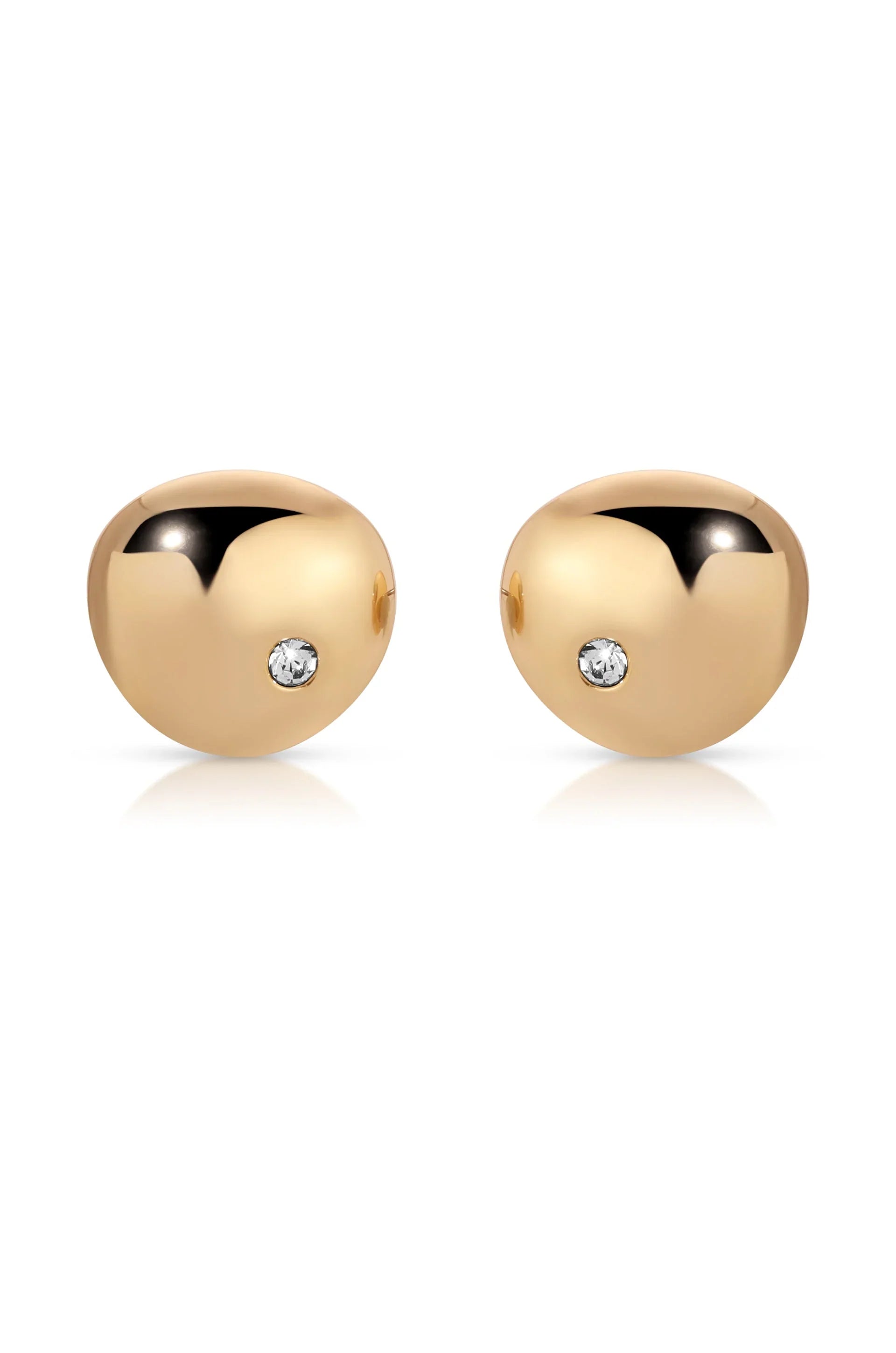 Polished Pebble Crystal Stud Earrings