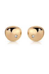 Polished Pebble Crystal Stud Earrings