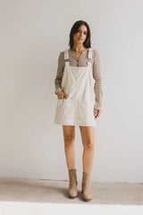 Reid Corduroy Overall Dress in Ivory FINAL SALE